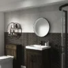 Arezzo Matt Black 600mm Round LED Illuminated Bathroom Mirror With Infrared Sensor & Anti-Fog -Duravit Bathroom Shop az8900mb d2