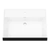 Arezzo Countertop Basin Unit - Gloss White With Black Frame - 800mm Incl. Matt Black Basin -Duravit Bathroom Shop az8wb2dblk d2