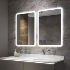 Arezzo 700 X 500mm Ultra Slim LED Illuminated Bathroom Mirror With Anti-Fog 7 Arezzo 700 X 500mm Ultra Slim LED Illuminated Bathroom Mirror With Anti-Fog -Duravit Bathroom Shop az9703mb d1