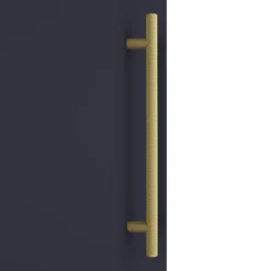 Arezzo Wall Hung Tall Storage Cabinet - Matt Blue - With Industrial Style Brushed Brass Handle -Duravit Bathroom Shop azb14whcbbis d1a