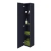 Arezzo Matt Blue Wall Hung Tall Storage Cabinet With Brushed Brass Handle -Duravit Bathroom Shop azb14whcbbnd3