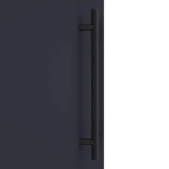 Arezzo Wall Hung Tall Storage Cabinet - Matt Blue - With Industrial Style Black Handle -Duravit Bathroom Shop azb14whcbkis d1a