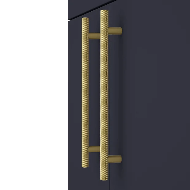 Arezzo Floor Standing Vanity Unit - Matt Blue - 500mm With Industrial Style Brushed Brass Handles 6 Arezzo Floor Standing Vanity Unit - Matt Blue - 500mm With Industrial Style Brushed Brass Handles - Image 4