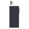 Arezzo 500 Matt Blue Floor Standing Vanity Unit With Matt Black Handles