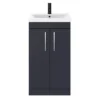 Arezzo 500 Matt Blue Floor Standing Vanity Unit With Chrome Handles -Duravit Bathroom Shop azb5fsvch d3