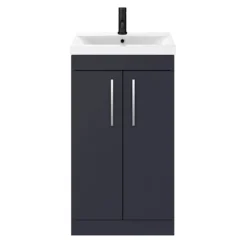 Arezzo 500 Matt Blue Floor Standing Vanity Unit With Chrome Handles
