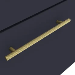 Arezzo Wall Hung Vanity Unit - Matt Blue - 500mm With Industrial Style Brushed Brass Handle -Duravit Bathroom Shop azb5whvbbisd2