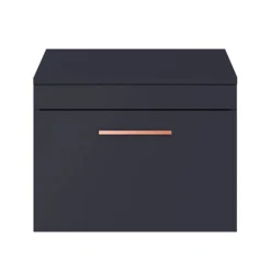 Arezzo Wall Hung Countertop Vanity Unit - Matt Blue - 600mm With Rose Gold Handle 9 Arezzo Wall Hung Countertop Vanity Unit - Matt Blue - 600mm With Rose Gold Handle -Duravit Bathroom Shop azb6whwrg nd2