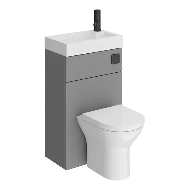 Arezzo Matt Grey Combined 2-In-1 Wash Basin & Toilet (500mm Wide X 300mm) Incl. Black Flush 3 Arezzo Matt Grey Combined 2-In-1 Wash Basin & Toilet (500mm Wide X 300mm) Incl. Black Flush