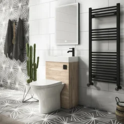 Arezzo Rustic Oak 2-In-1 Wash Basin & Toilet (500mm Wide X 300mm) Incl. Black Flush 9 Arezzo Rustic Oak 2-In-1 Wash Basin & Toilet (500mm Wide X 300mm) Incl. Black Flush -Duravit Bathroom Shop azcombwcok l