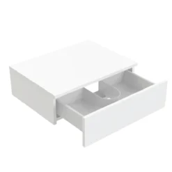 Arezzo Wall Hung Countertop Basin Shelf With Drawer - Matt White - 600 X 450mm -Duravit Bathroom Shop azctwht6d1