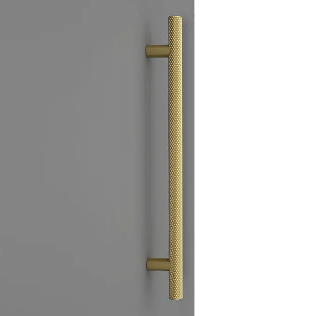 Arezzo Wall Hung Tall Storage Cabinet - Matt Grey - With Industrial Style Brushed Brass Handle 5 Arezzo Wall Hung Tall Storage Cabinet - Matt Grey - With Industrial Style Brushed Brass Handle - Image 3