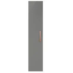Arezzo Matt Grey Wall Hung Tall Storage Cabinet With Rose Gold Handle -Duravit Bathroom Shop azg14whcrg d1