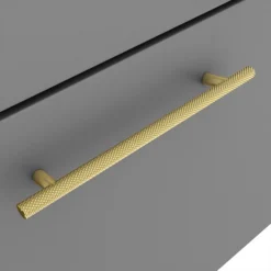 Arezzo Wall Hung Vanity Unit - Matt Grey - 500mm With Industrial Style Brushed Brass Handle 9 Arezzo Wall Hung Vanity Unit - Matt Grey - 500mm With Industrial Style Brushed Brass Handle -Duravit Bathroom Shop azg5whvbbisd2