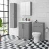 Arezzo 600 Matt Grey 2-Door Mirror Cabinet -Duravit Bathroom Shop azg62mc d4