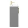 Arezzo Floor Standing Vanity Unit - Matt Grey - 600mm With Industrial Style Brushed Brass Handles -Duravit Bathroom Shop azg6fsvbbisd6