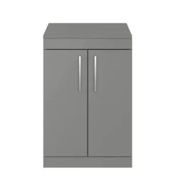 Arezzo Floor Standing Countertop Vanity Unit - Matt Grey - 600mm With Chrome Handles -Duravit Bathroom Shop azg6fswch d3