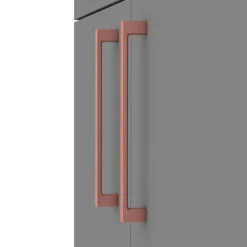 Arezzo Floor Standing Countertop Vanity Unit - Matt Grey - 600mm With Rose Gold Handles -Duravit Bathroom Shop azg6fswrg d2