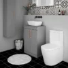 Arezzo Floor Standing Countertop Vanity Unit - Matt Grey - 600mm With Rose Gold Handles -Duravit Bathroom Shop azg6fswrg d3