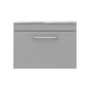 Arezzo Wall Hung Countertop Vanity Unit - Matt Grey - 600mm With Bellato Grey Worktop & Chrome Handle -Duravit Bathroom Shop azg6whwchg d6