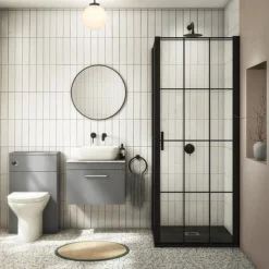 Arezzo Wall Hung Countertop Vanity Unit - Matt Grey - 600mm With Bellato Grey Worktop & Chrome Handle -Duravit Bathroom Shop azg6whwchgnd4