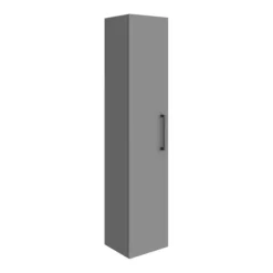 Arezzo Grey Floor Standing Vanity Unit, Tall Cabinet + Toilet Pack With Black Handles -Duravit Bathroom Shop azgbkfsp1 d6