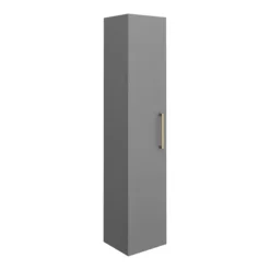 Arezzo Grey Floor Standing Vanity Unit, Tall Cabinet + Toilet Pack With Brass Handles -Duravit Bathroom Shop azgbrfsp1 nd6