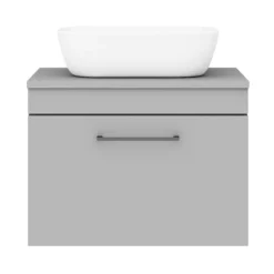 Arezzo Wall Hung Countertop Basin Unit - Grey With Black Handle - 600mm Inc. Basin -Duravit Bathroom Shop azgwhmb465d4