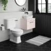 Arezzo Wall Hung Countertop Basin Unit - Pink With Industrial Style Black Handle - 600mm Inc. White Basin -Duravit Bathroom Shop azp6whwbkisw465 d4