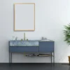 Arezzo Brushed Brass Square Edge Framed Bathroom Mirror - 800 X 600mm -Duravit Bathroom Shop azs68bb d3
