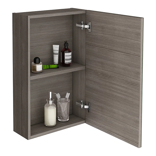 Brooklyn 450mm Grey Avola Bathroom Mirror Unit 3 Brooklyn 450mm Grey Avola Bathroom Mirror Unit