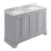 Bayswater Plummett Grey 1200mm 4 Door Vanity Unit & 3TH Grey Marble Double Bowl Basin Top -Duravit Bathroom Shop bayf107bayc238 l