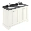 Bayswater Pointing White 1200mm 4 Door Vanity Unit & 1TH Black Marble Double Bowl Basin Top -Duravit Bathroom Shop bayf109bayc233 l