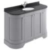 Bayswater Plummett Grey Curved 1200mm 4-Door Vanity Unit & 1TH Black Marble Single Bowl Basin Top -Duravit Bathroom Shop bayf164bayc239 l