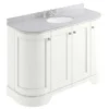 Bayswater Pointing White Curved 1200mm 4-Door Vanity Unit & 3TH Grey Marble Single Bowl Basin Top