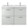 Brooklyn 1205mm Grey Mist Double Basin 4 Drawer Vanity Unit -Duravit Bathroom Shop bfs12gm4d n d3