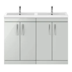 Brooklyn 1205mm Grey Mist Double Basin 4 Door Vanity Unit -Duravit Bathroom Shop bfs12gm d3