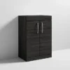 Brooklyn Floor Standing Countertop Vanity Unit - Black - 605mm With Chrome Handles -Duravit Bathroom Shop bfs6wtbd4