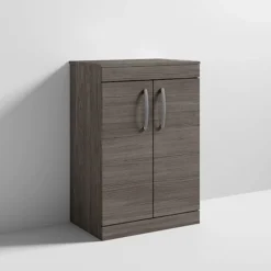 Brooklyn Floor Standing Countertop Vanity Unit - Grey Avola - 605mm With Chrome Handles -Duravit Bathroom Shop bfs6wtgnd3