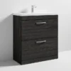 Brooklyn 800 Black Floor Standing Vanity Unit With Thin-Edge Basin -Duravit Bathroom Shop bfs8blkte d3
