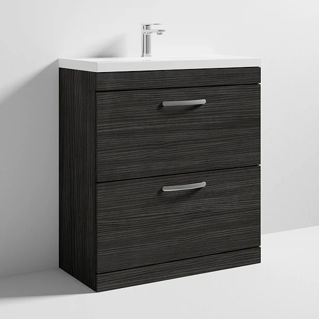 Brooklyn 800 Black Floor Standing Vanity Unit With Thin-Edge Basin 3 Brooklyn 800 Black Floor Standing Vanity Unit With Thin-Edge Basin