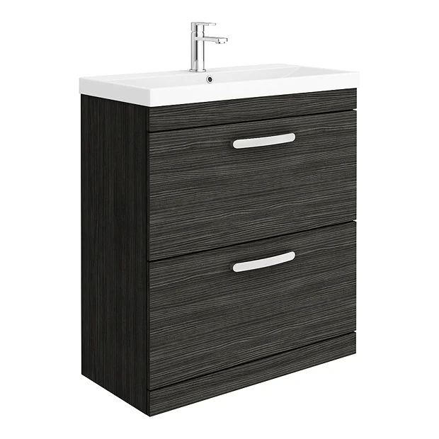Brooklyn 800 Black Floor Standing Vanity Unit With Thin-Edge Basin 4 Brooklyn 800 Black Floor Standing Vanity Unit With Thin-Edge Basin - Image 2