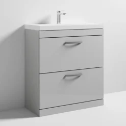Brooklyn 800 Grey Mist Floor Standing Vanity Unit With Thin-Edge Basin -Duravit Bathroom Shop bfs8gmte d2