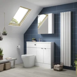 Brooklyn 1100mm White Gloss Slimline Combination Furniture Pack