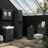 Chatsworth Traditional Graphite Tall Cabinet With Matt Black Handles -Duravit Bathroom Shop blkdantbmb d3