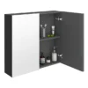 Brooklyn 800mm Gloss Grey Bathroom Mirror Cabinet - 2 Door -Duravit Bathroom Shop bm8gry d3
