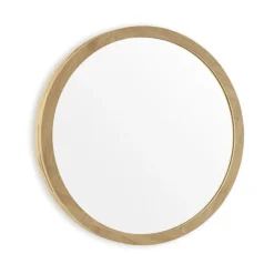 EcoDelux 600mm Bamboo Frame Round Mirror
