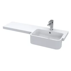 Brooklyn 1000 Gloss White Semi-Recessed Combination Unit (Round Basin, Vanity + WC Unit) -Duravit Bathroom Shop br14lrd1
