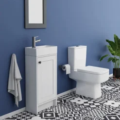 Bromley Traditional White Cloakroom Vanity Unit (inc. Ceramic Basin) -Duravit Bathroom Shop br4wht d1