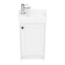 Bromley Traditional White Cloakroom Vanity Unit (inc. Ceramic Basin) -Duravit Bathroom Shop br4wht d3